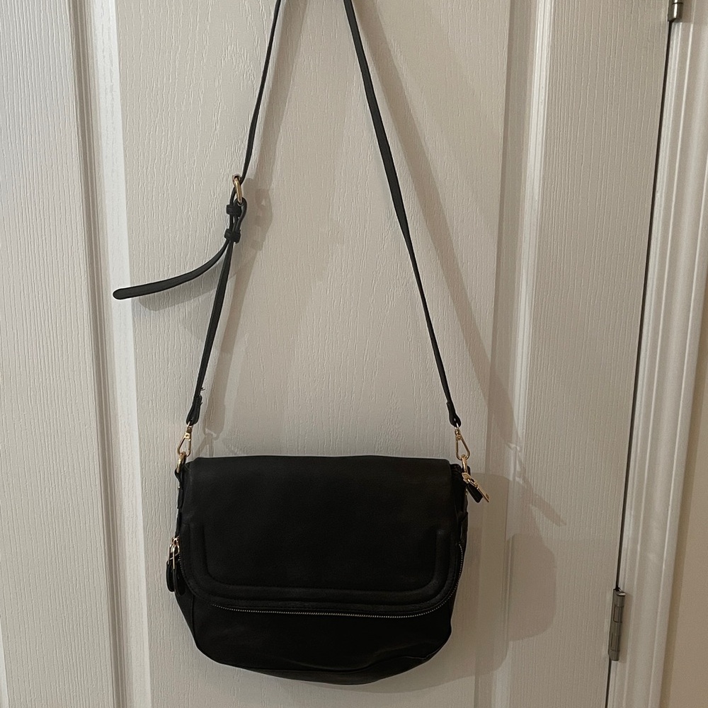 Elegant Madison West Black Crossbody Bag